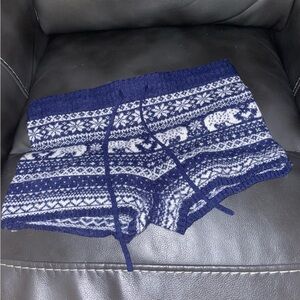 Aerie Cozy Alpine Fair Isle Knit Pajama Shorts With Polar Bear Print Size S